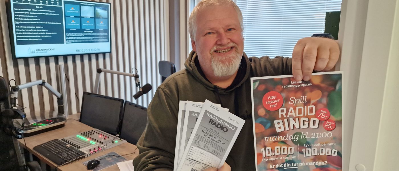 GJØR ENDRINGER: Søndag 8. oktober ble den siste radiobingoen på søndag spilt i Radio Kongsvinger. Fra nå er det mandag som gjelder. Pål-Erik Berntsen har stor tro på endringen, og ikke minst at premiene nå øker.